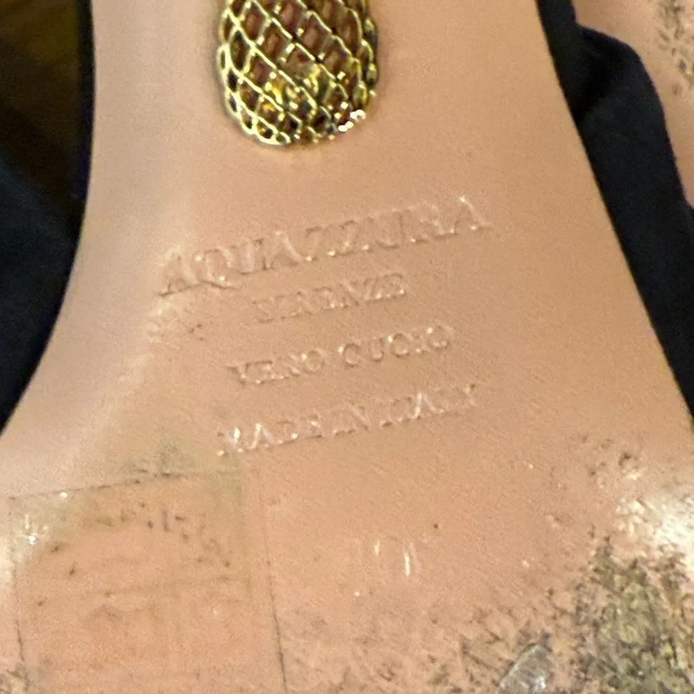 Aquazzura Love Me 45 Suede & Vinyl Slingback Pump - Picture 9 of 9